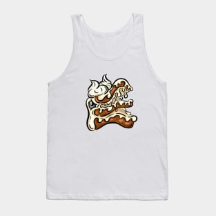 Monster Lowbrow Chocolate Cake Slice Cartoon Freaky Character Tank Top